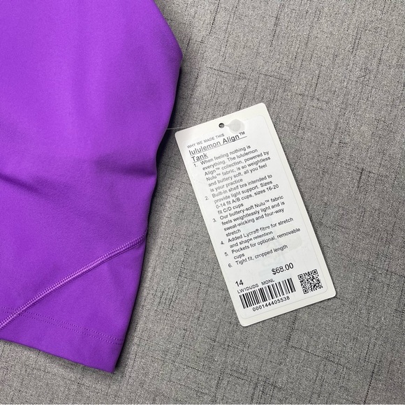 Lululemon Align Tank Top Moonlit Magenta Purple 14 Nwt - Picture 4 of 7